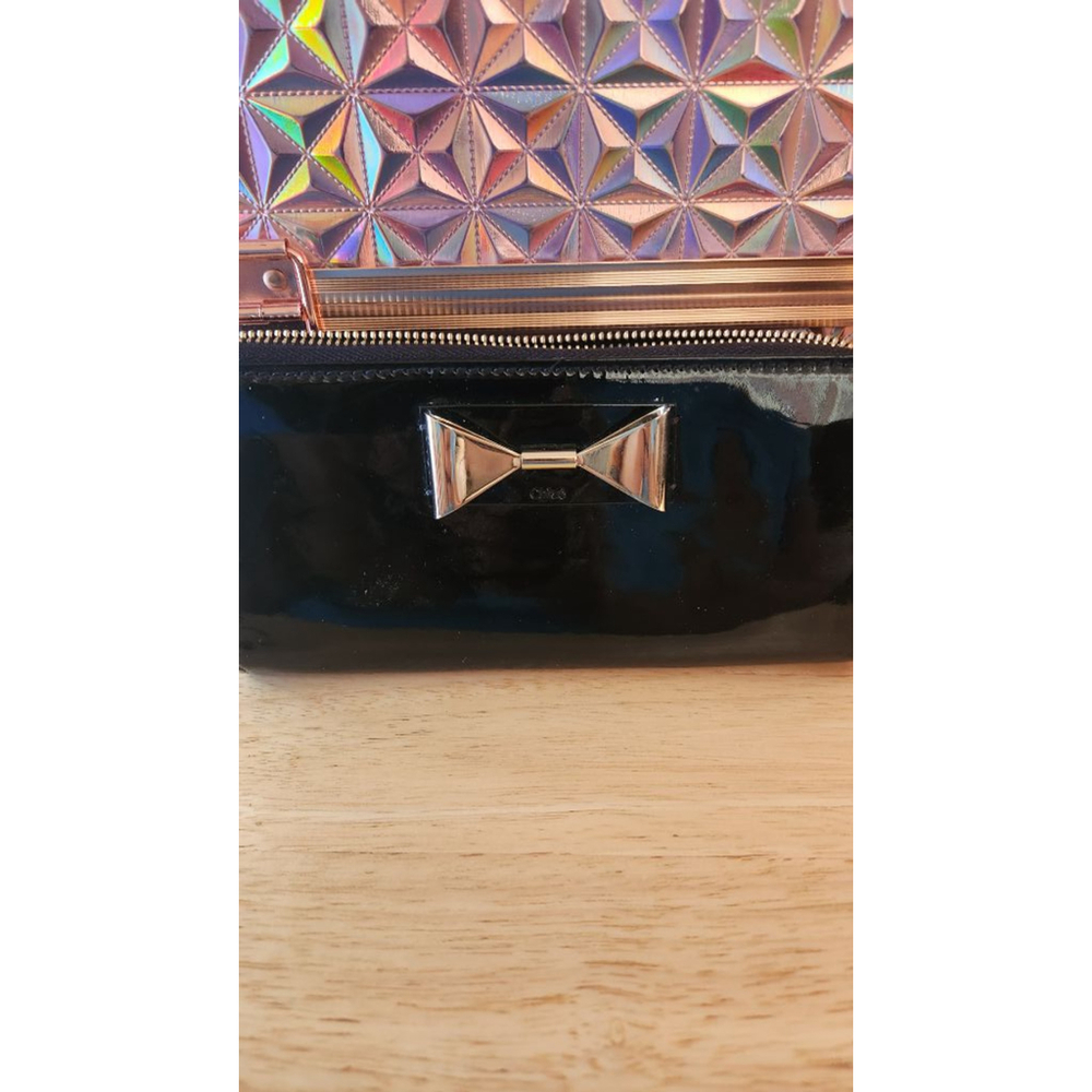 Women's Chole Patent Leather Black Wallet